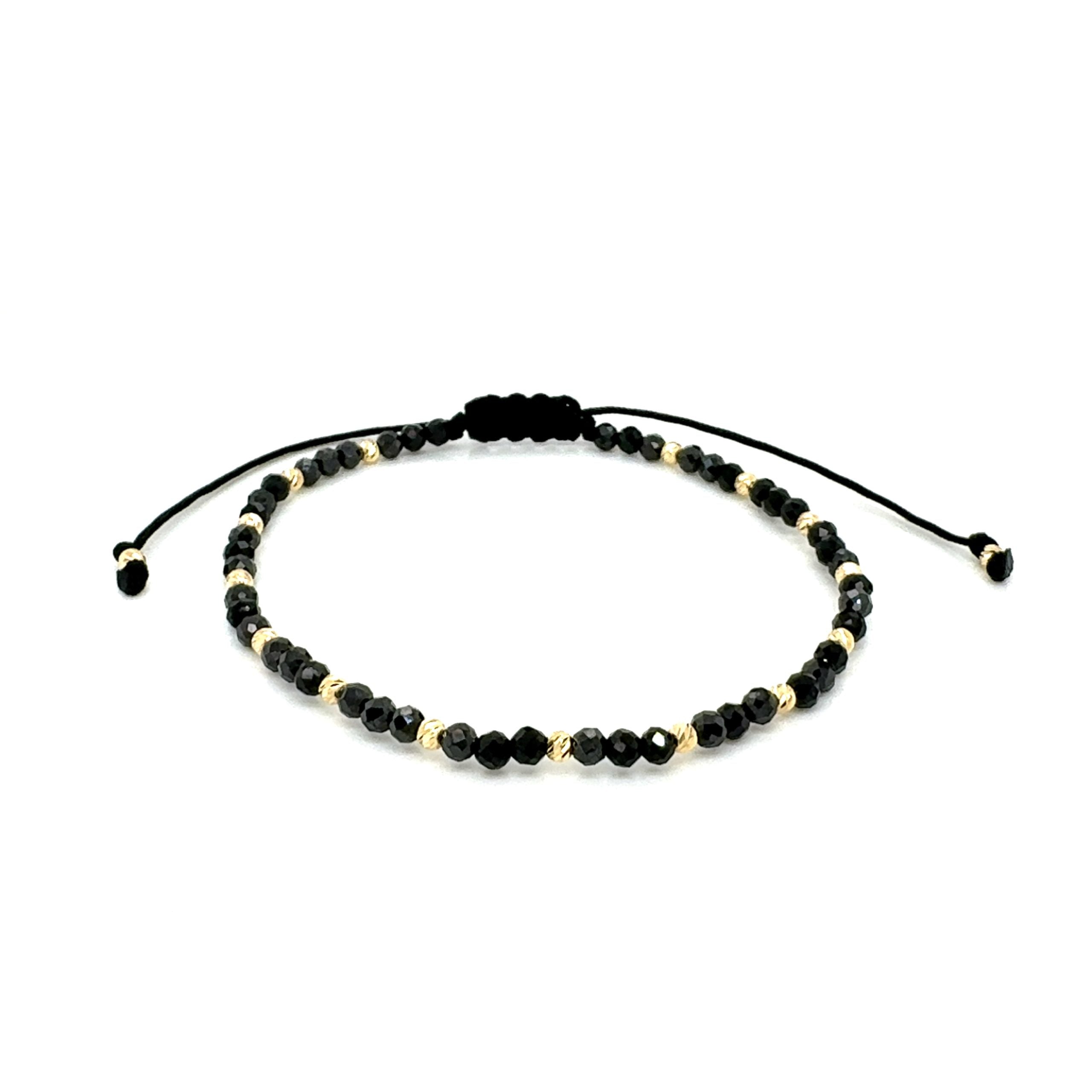 Гривна с турмалин и златни топчета