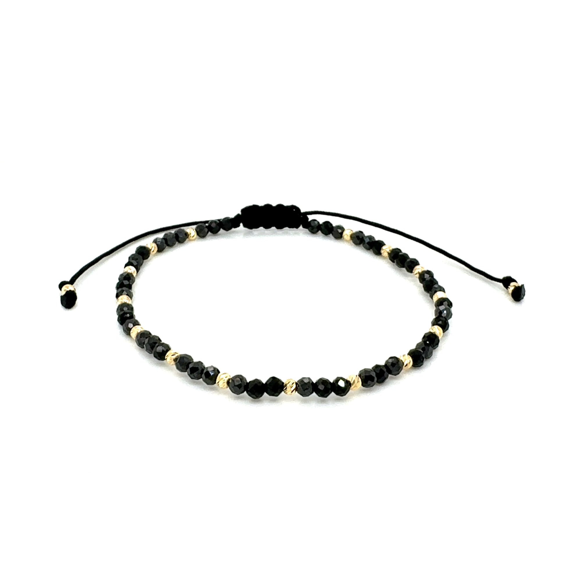 Гривна с турмалин и златни топчета