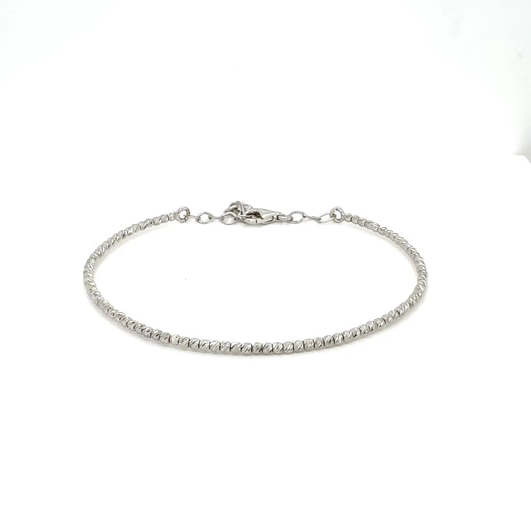 Гривна от лазерно оформени топчета 14 карата злато