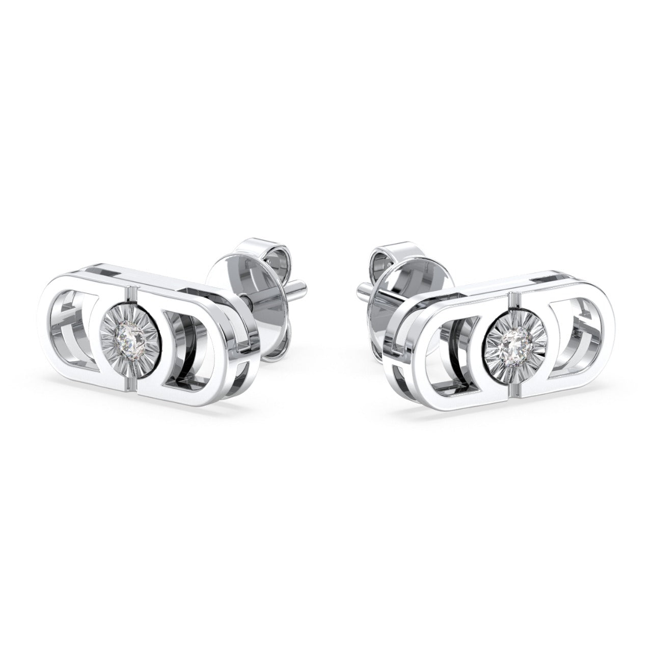 Златни обеци AMODORIA Signature с диамант