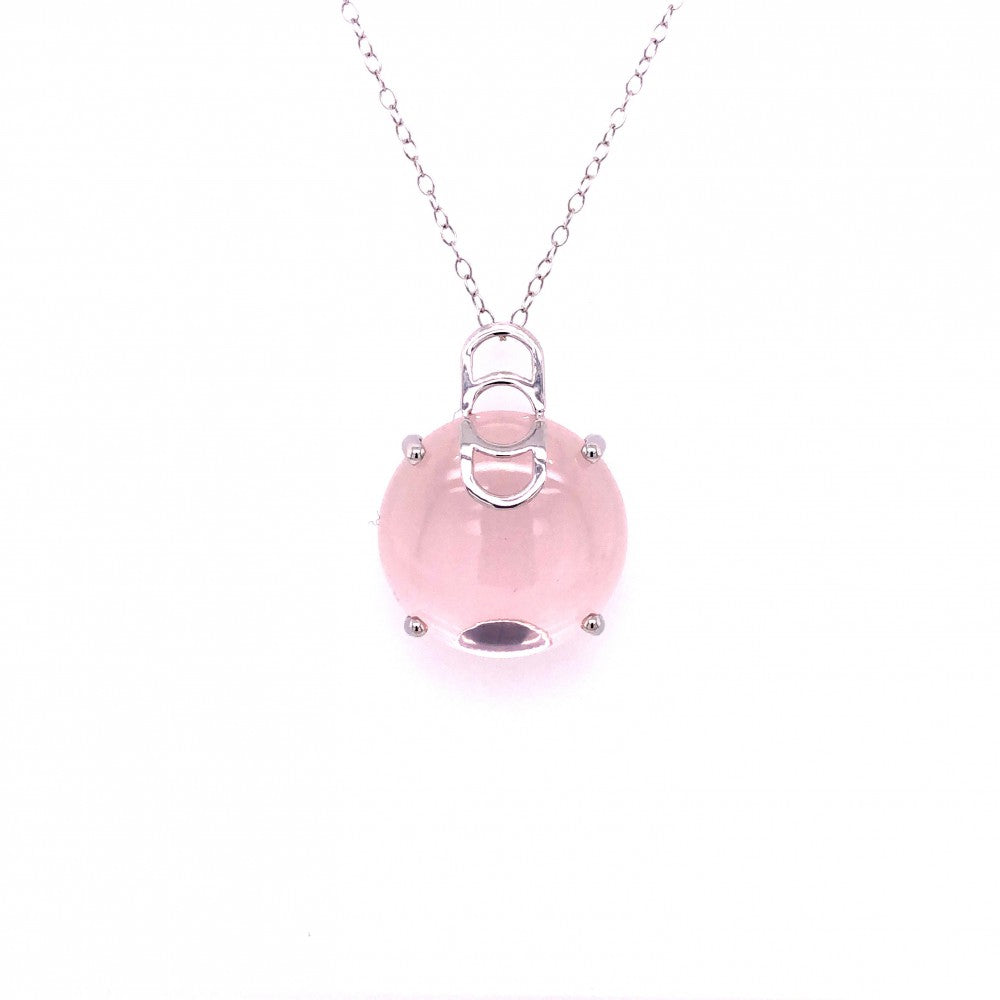 Златна висулка с розов кварц AMODORIA